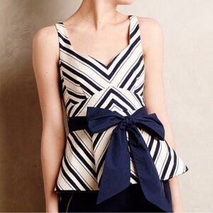 Anthropologie Maeve Striped Peplum